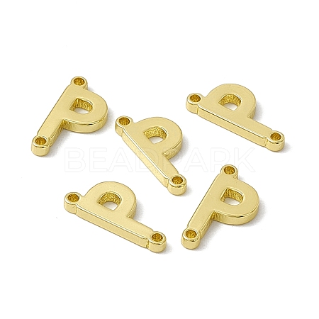 Rack Plating Brass Letter Connector Charms KK-C007-38G-P-1