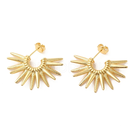 Sun Brass Stud Earrings EJEW-G382-07G-1