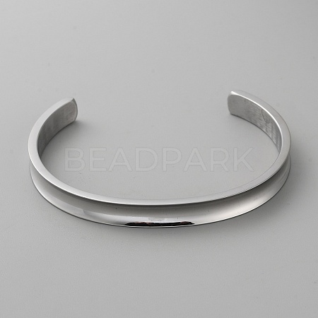 Stainless Steel Open Cuff Bangles BJEW-WH0516-03P-1