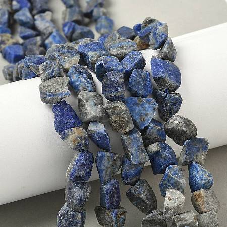 Raw Rough Natural Lapis Lazuli Beads Strands LS-G-M453-D06-1