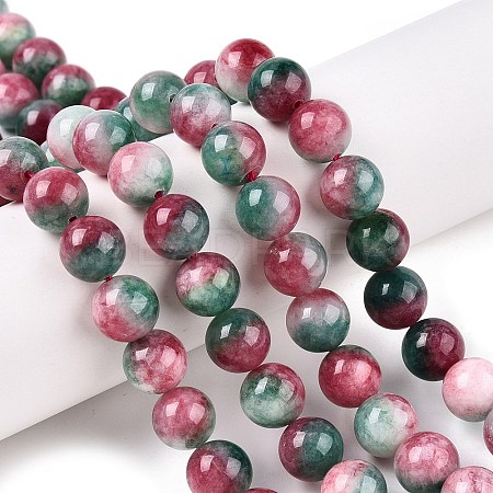 Dyed Natural White Jade Beads Strands G-T138-10mm-210-17-1