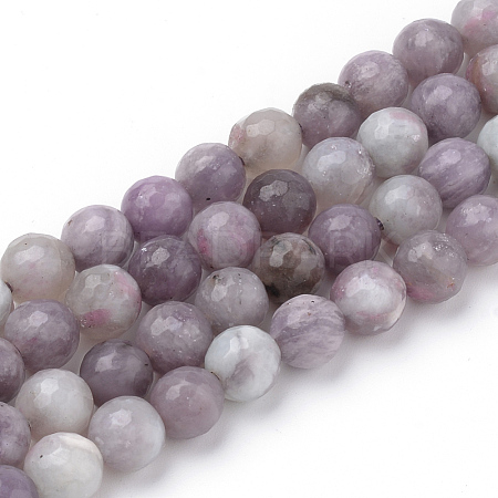 Natural Lilac Jade Beads Strands X-G-Q462-109-6mm-1