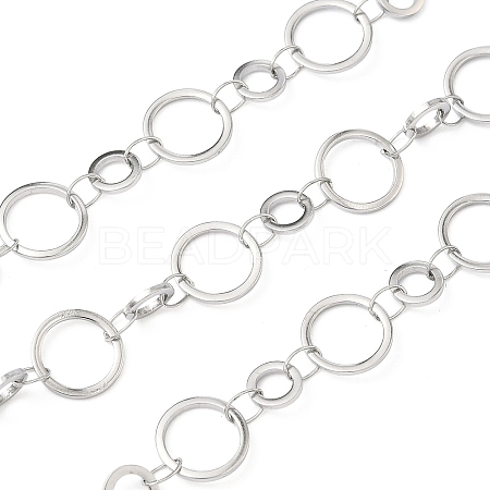 304 Stainless Steel Ring Link Chains CHS-G044-05P-01-1