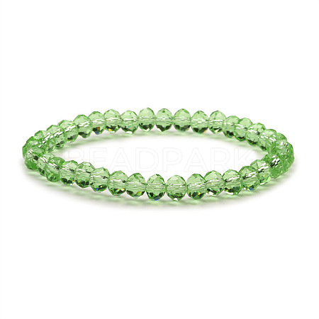 Fashionable Faceted Rondelle Glass Beads Stretch Bracelets for Women Girls Gift TQ6391-5-1