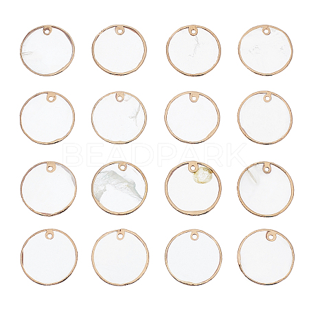 Electroplate Natural Capiz Shell Pendants SHEL-CA0001-001-1