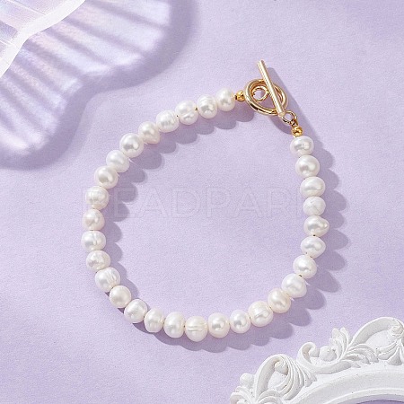 Natural Cultured Freshwater Pearl Beaded Bracelets for Women BJEW-JB13319-01-1