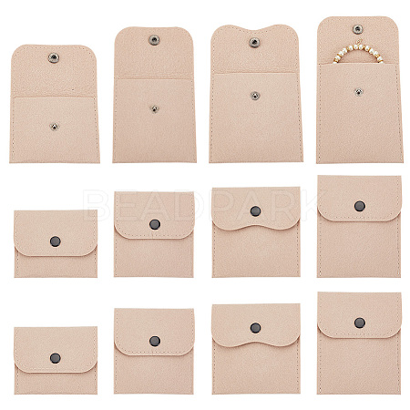 12Pcs 4 Styles Portable Felt Card Cover Bag ABAG-GA0001-21D-1
