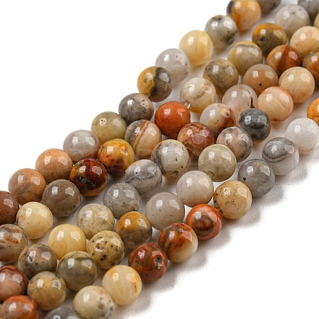 Natural Crazy Lace Agate Round Bead Strands G-M272-03-4mm-1