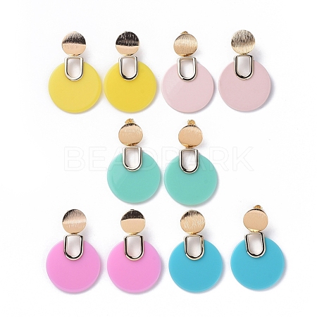 Opaque Acrylic Stud Earrings EJEW-JE03895-1