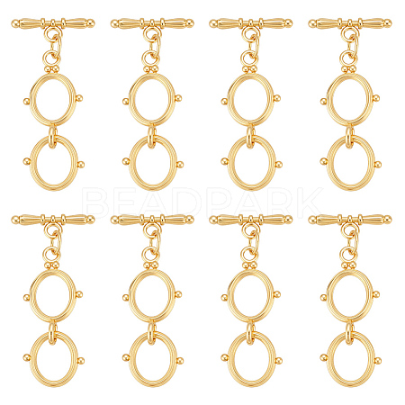 8Pcs Brass Toggle Clasps KK-ME0002-32-1