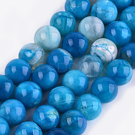 Dyed Natural Agate Beads Strands X-G-T109-12mm-02-1