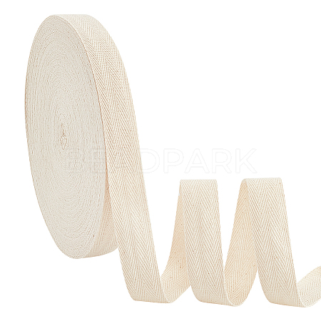 Flat Polycotton Twill Tape Ribbon OCOR-WH0066-92H-01-1