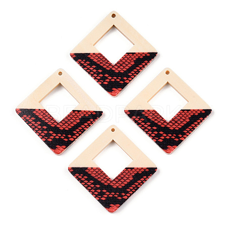 Spray Painted Wood Big Pendants WOOD-TAC0001-01D-1