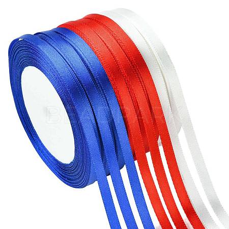 8Rolls 3 Colors Single Face Satin Ribbon OCOR-FS0001-08-1