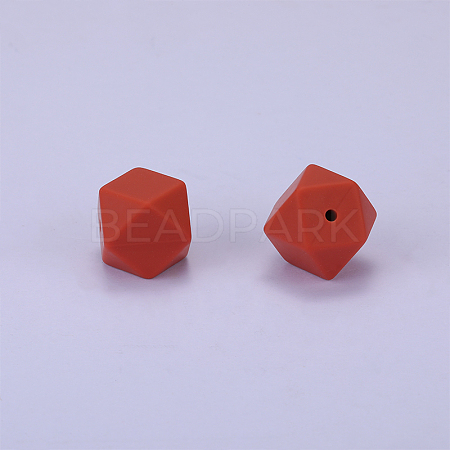 Hexagonal Silicone Focal Beads SI-JX0020A-81-1
