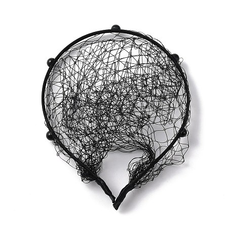 Bridal Pearl Mesh Veil Cloth Hair Bands MRMJ-WH0082-05A-01-1