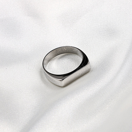 Rectangle 304 Stainless Steel Finger Rings for Men FS-WGDBD74-05-1