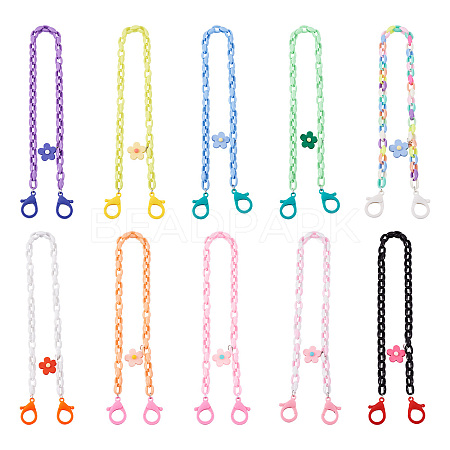 10Pcs 10 Colors Eyeglasses Chains AJEW-BY0001-01-1