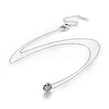 304 Stainless Steel Necklaces NJEW-E135-07P-1