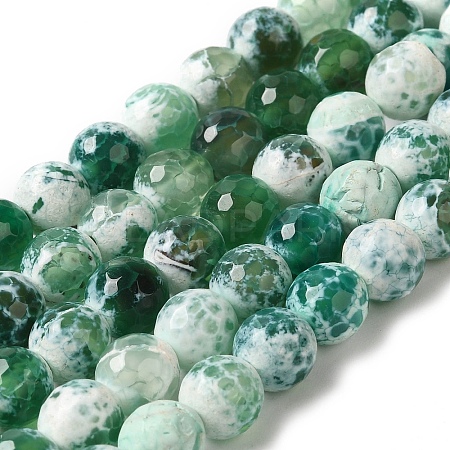 Dyed & Heated Natural Fire Crackle Agate Beads Strands G-P539-B01-21-1