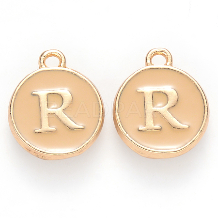 Golden Plated Alloy Enamel Charms ENAM-S118-06R-1