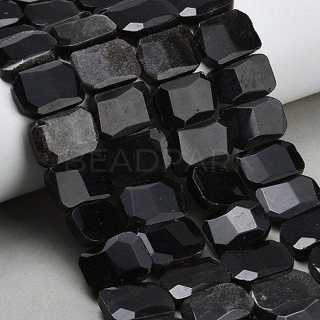 Natural Sliver Obsidian Beads Strands G-C285-A14-01-1