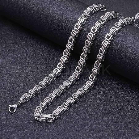 Titanium Steel Byzantine Chain Necklace for Men's FS-WG56795-70-1