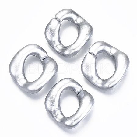 Opaque Spray Painted Acrylic Linking Rings OACR-S021-25A-B02-1