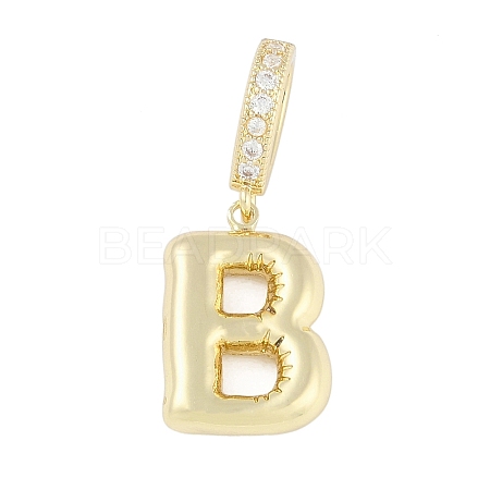 Brass Micro Pave Clear Cubic Zirconia Pendants KK-M289-01B-G-1