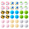 54Pcs 9 Styles Round Food Grade Eco-Friendly Silicone Beads SIL-TA0002-63-1