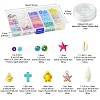 DIY Glass Seed & Synthetic Turquoise & Natural Cowrie Shell Bracelets Making Kits DIY-FS0007-11A-4