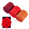 3 Rolls 3 Colors Wrinkle Polyester Ribbon OCOR-TA0002-98D-2