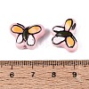 Hand Painted Butterfly Porcelain Beads PORC-Q006-05A-3