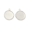 Flat Round Brass Pendant Cabochon Settings KK-K414-14F-S-1