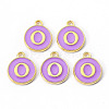 Golden Plated Alloy Enamel Charms X-ENAM-S118-10O-2