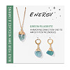 Nuggets Natural Fluorite Pendant Necklaces & Earrings Sets for Women WG0BEC3-07-1