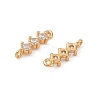 SHEGRACE Brass Pave Clear Cubic Zirconia Connector Charms XGRQ7H241-952G-2