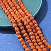 Handmade Fancy Antique Glazed Porcelain Ceramic Round Beads Strands PORC-L019-8mm-03-2
