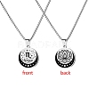 12 Constellation Titanium Steel Half Moon & Lotus Pendant Box Chain Necklaces PW-WGE44A0-10-1