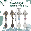 4Pcs Alloy & Natural Mixed Stone Pendants PALLOY-HY00094-2