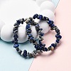Unisex Chip Natural Lapis Lazuli Beaded Stretch Bracelets BJEW-S143-07-6
