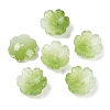 Transparent Spray Paint Glass Bead Caps GLAA-H035-04E-1