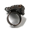 Natural Black Tourmaline Adjustable Rings RJEW-K269-07R-3