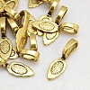 Tibetan Style Alloy Glue-on Flat Pad Bails GLF10728Y-NF-1