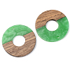 Opaque Resin & Walnut Wood Pendants RESI-S389-013A-C03-2
