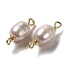 Natural Pearl Connector Charms FIND-C046-19A-G-2