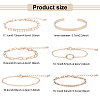 6Pcs 6 Style Alloy Paperclip & Cable & Figaro Chain Bracelets Set BJEW-AN0001-09-2