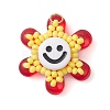 Glass Seed Beaded Sunflower Pendants PALLOY-MZ01014-03-1