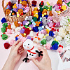  72Pcs 12 Colors Woolen Crochet Mini Hat with Double Pom Pom Ball DIY-NB0008-90-3