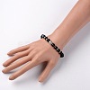 Buddha Head Gemstone Beaded Stretch Bracelets X-BJEW-JB01864-06-4